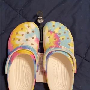 Tie dye crocs